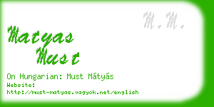 matyas must business card